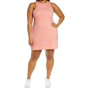 BP High Neck Sleeveless Ribbed Pink Pudding Mini Dress 1X